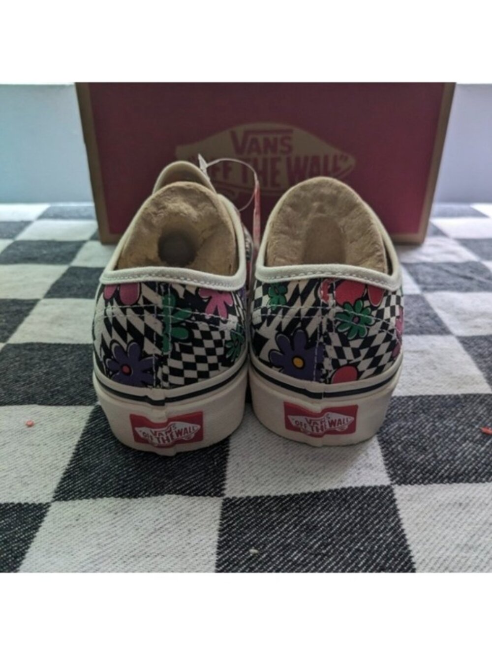 Vans Authentic Kid Youth 3.5 Printed Floral Check Marshmallow Classic 0926 - Picture 11 of 11